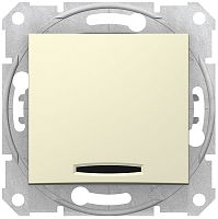 Выключатель кнопочный с подсветкой без рамки Schneider Electric Sedna 1-кл. бежевый картинка